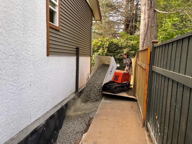 replacing perimeter drain rocks